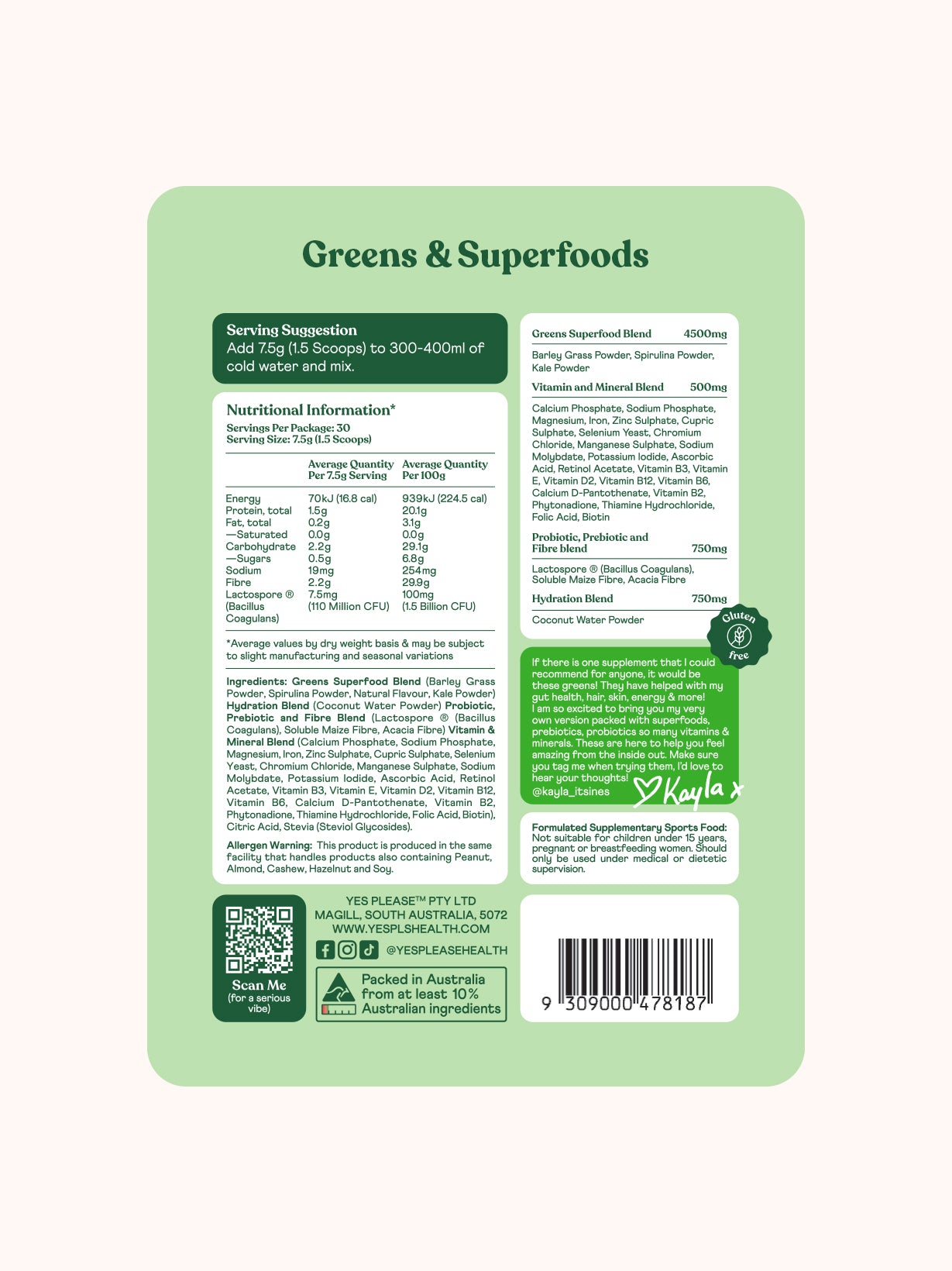 Greens & Superfoods - Strawberry Apple